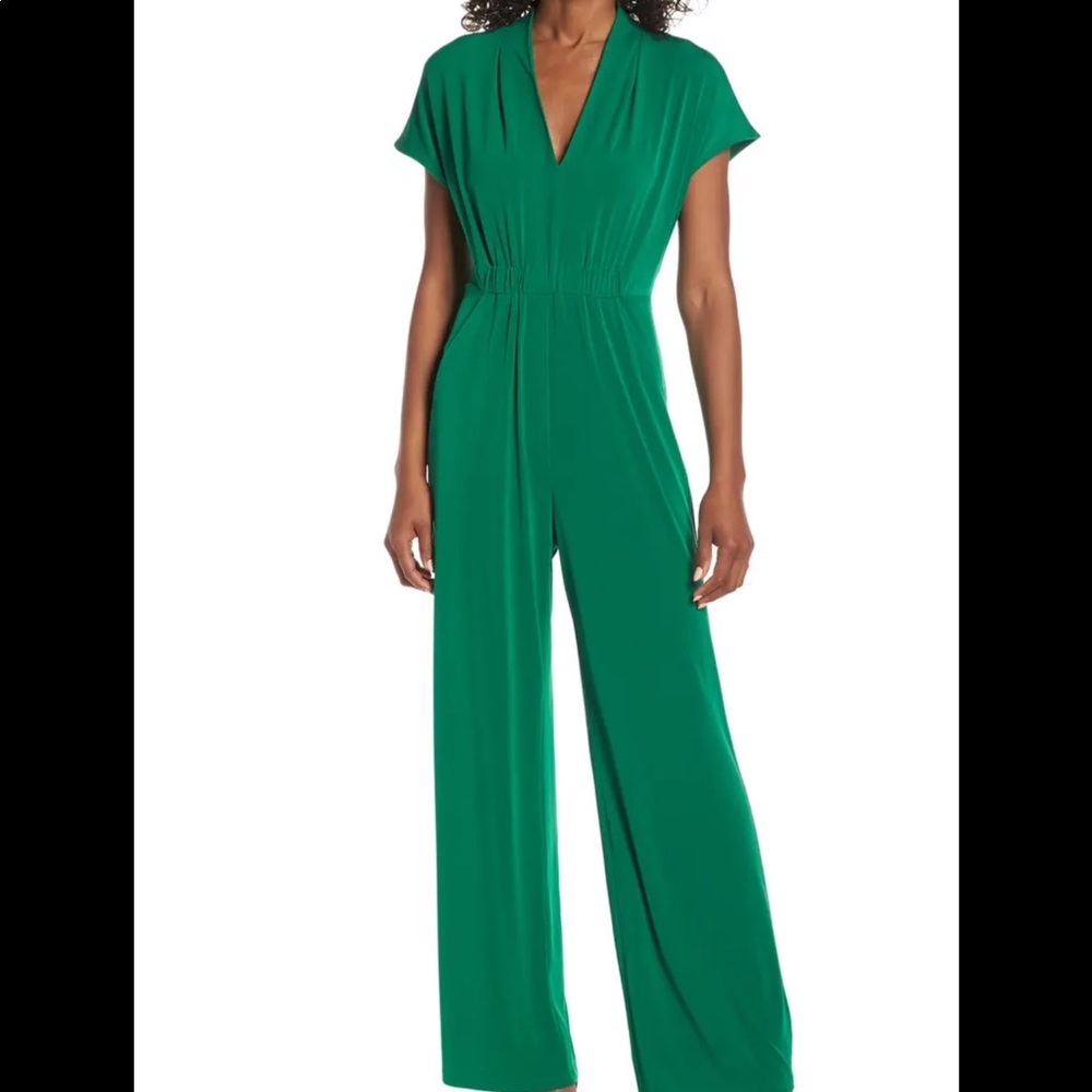 Vince Camuto Cinched Waist Green Jumpsuit